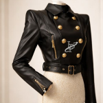Black Leather Moto Jacket - Image 2