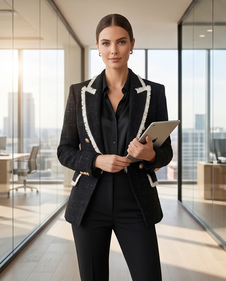 BLACK 1 TWEED JACKET - Image 1