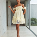 Harmony Applique Flower Mini Dress