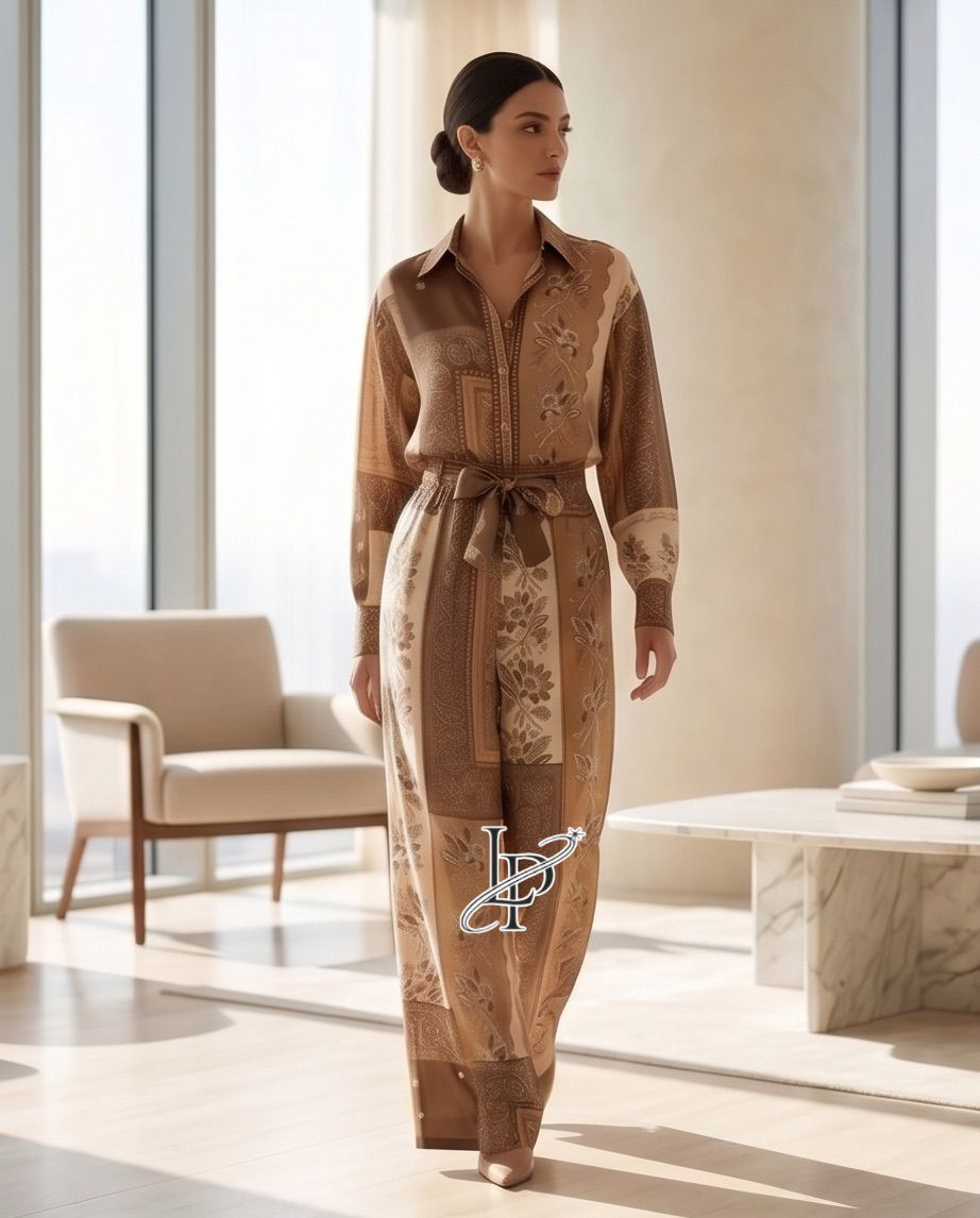 A1 Lucky Brown silk set - Image 1
